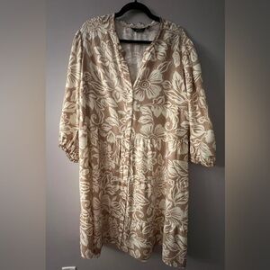 🆕 Mlle Gabrielle Beige Floral Dress